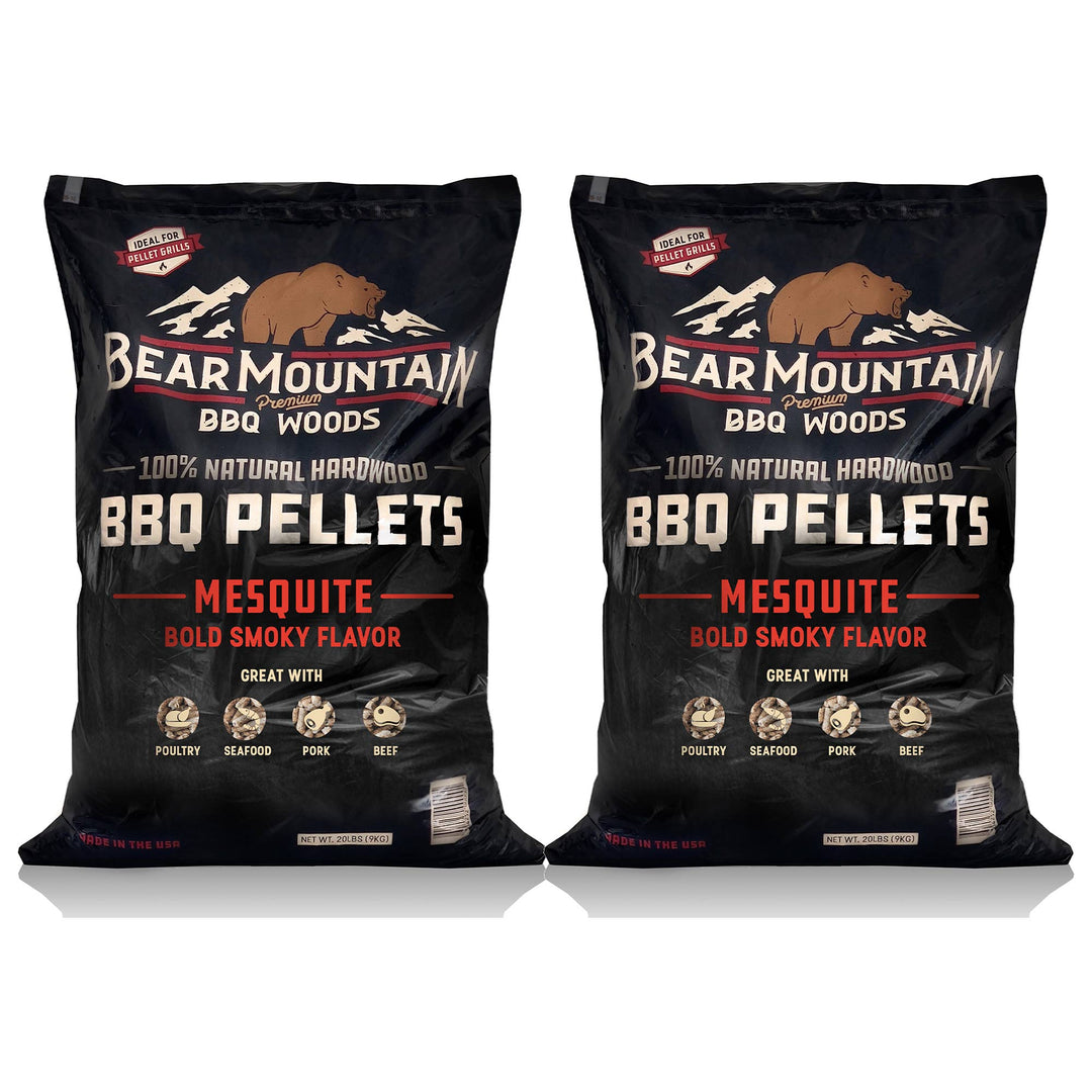 Bear Mountain BBQ All Natural Wood Mesquite Smoker Pellets, 40 Pounds (2 Pack) - VMInnovations