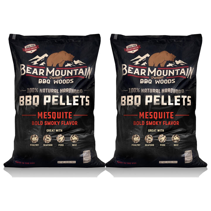 Bear Mountain BBQ All Natural Wood Mesquite Smoker Pellets, 40 Pounds (2 Pack) - VMInnovations
