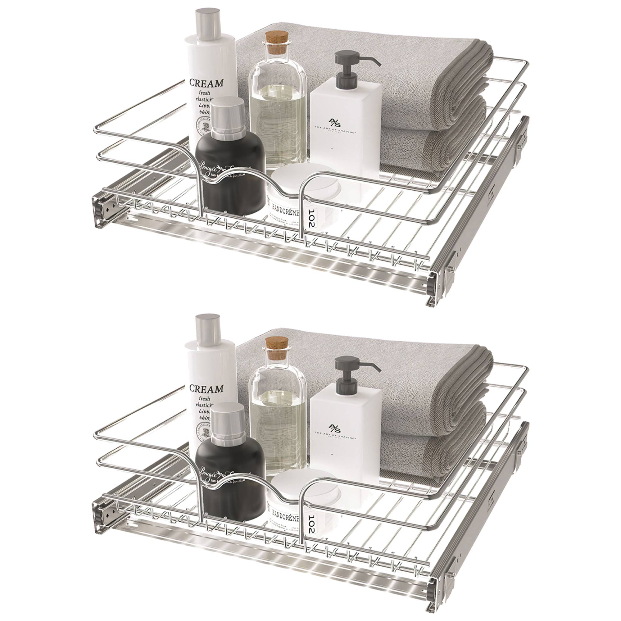 Rev-A-Shelf Cabinet Pull Out Shelf Organizer, 18 x 20 In, 5WB1-1820CR-1 (2 Pack)