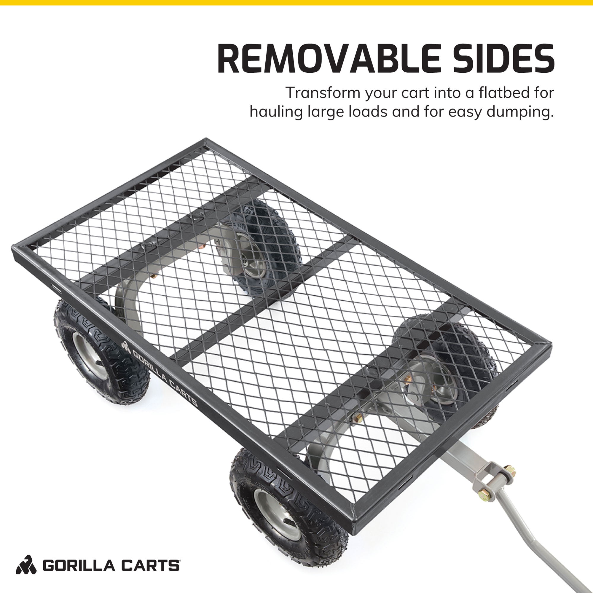 Gorilla Carts Steel Utility Cart Beach Wagon, 800 Pound Capacity, Gray (2 Pack) - VMInnovations