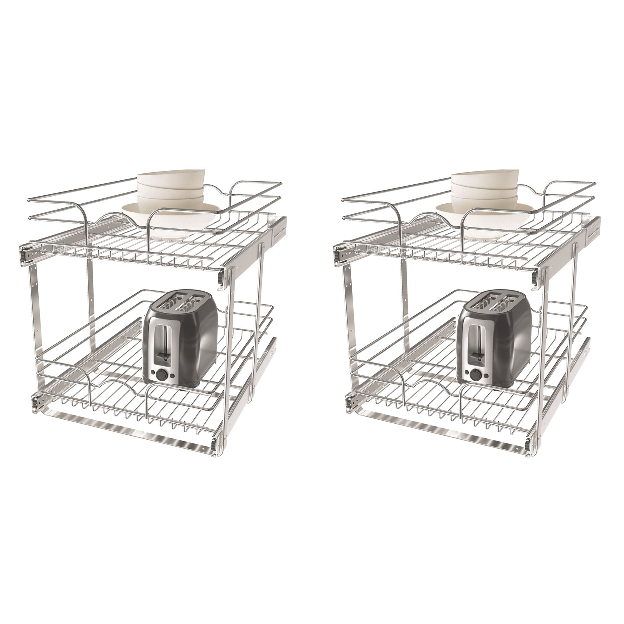 Rev-A-Shelf Cabinet Pull Out Shelf Organizer, 18 x 22 In, 5WB2-1822CR-1 (2 Pack)