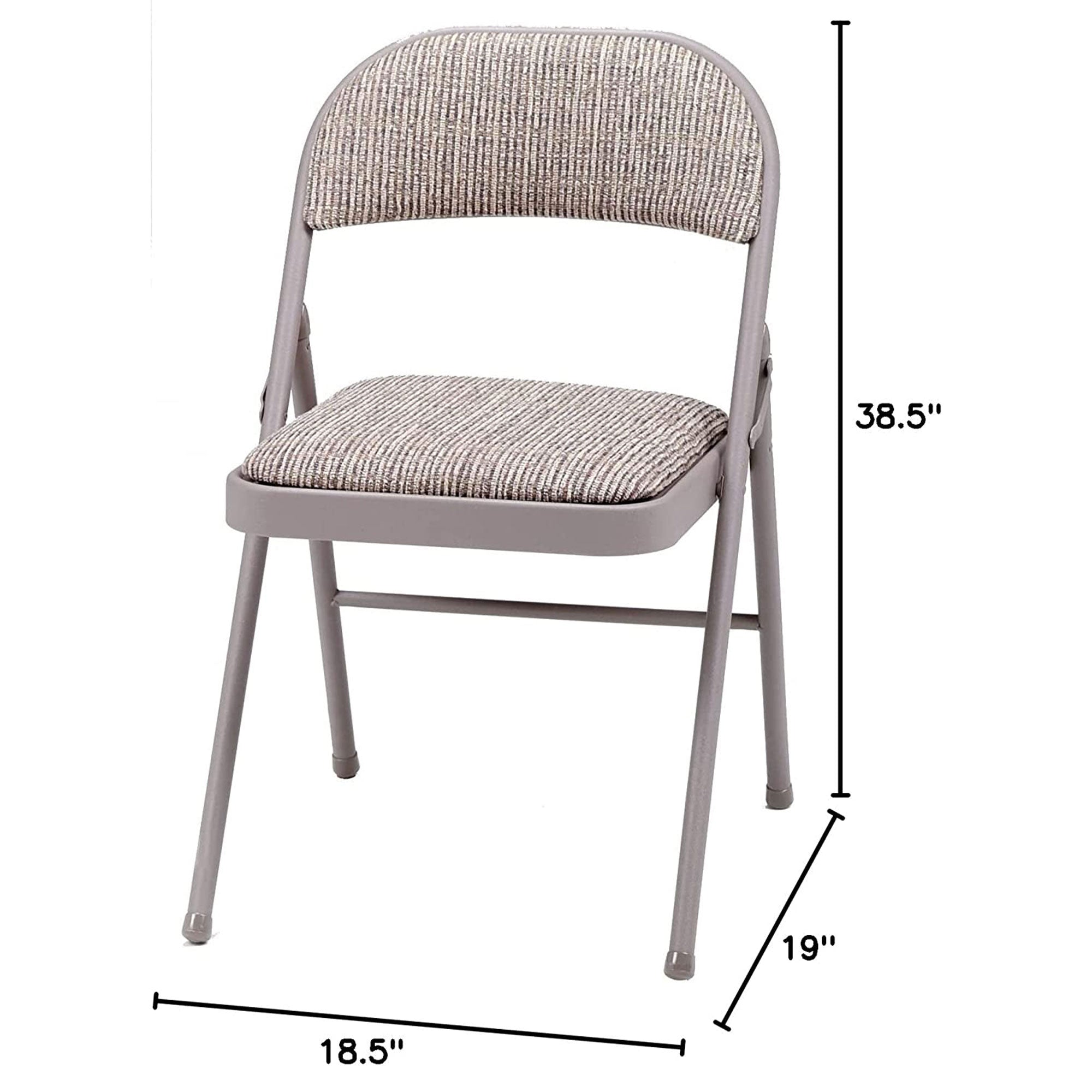 MECO Sudden Comfort Deluxe Metal Fabric Padded Folding Chair Set, Gray (12 Pack)