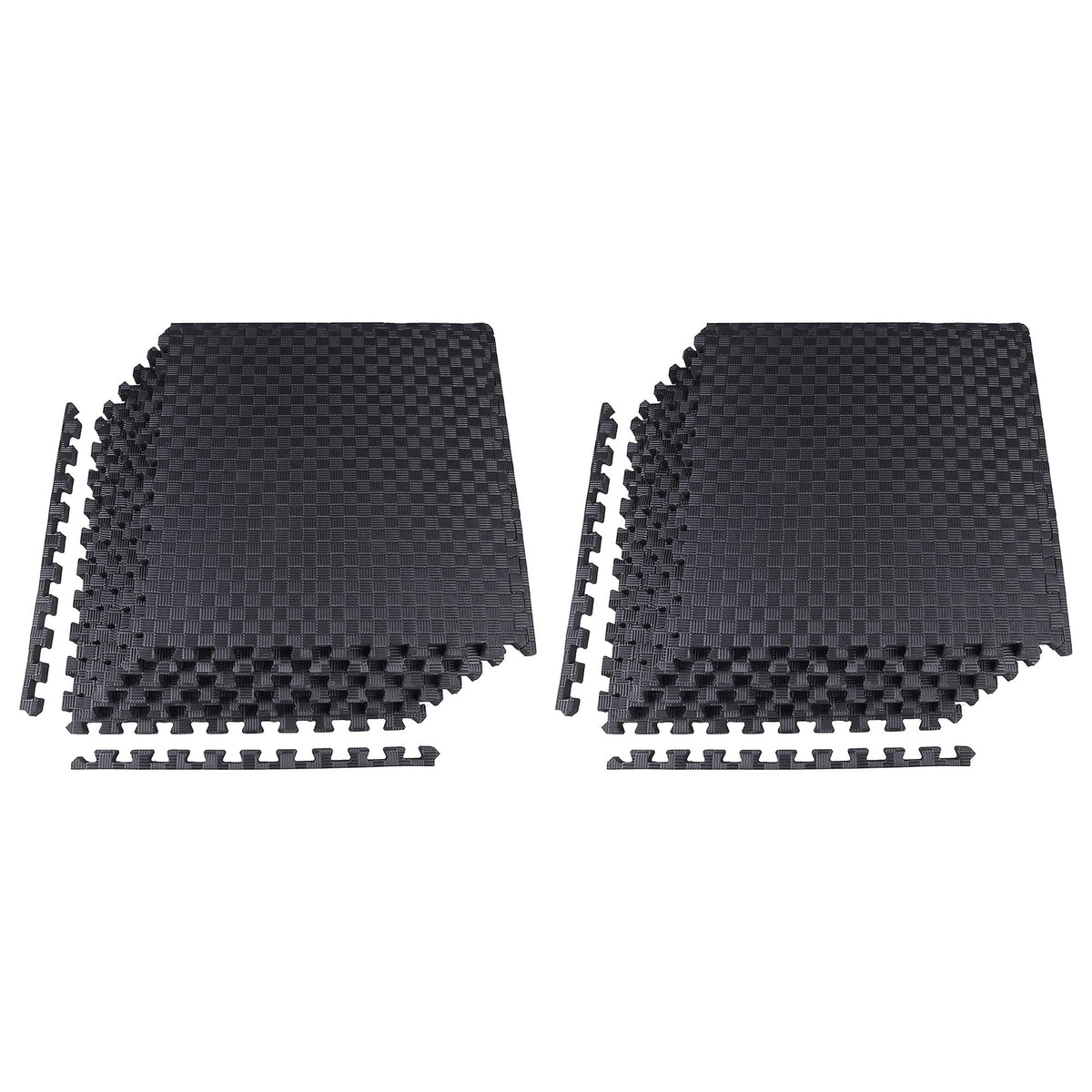 BalanceFrom Fitness Foam Interlocking Exercise Floor Mat, 24 SqFt, Black 2 Pack - VMInnovations