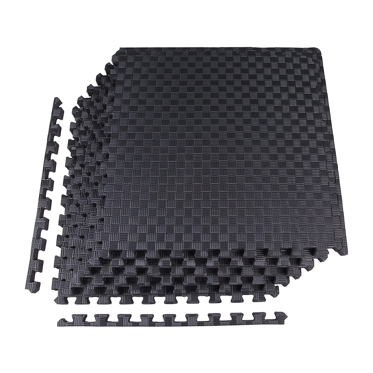 BalanceFrom Fitness Foam Interlocking Exercise Floor Mat, 24 SqFt, Black 2 Pack - VMInnovations