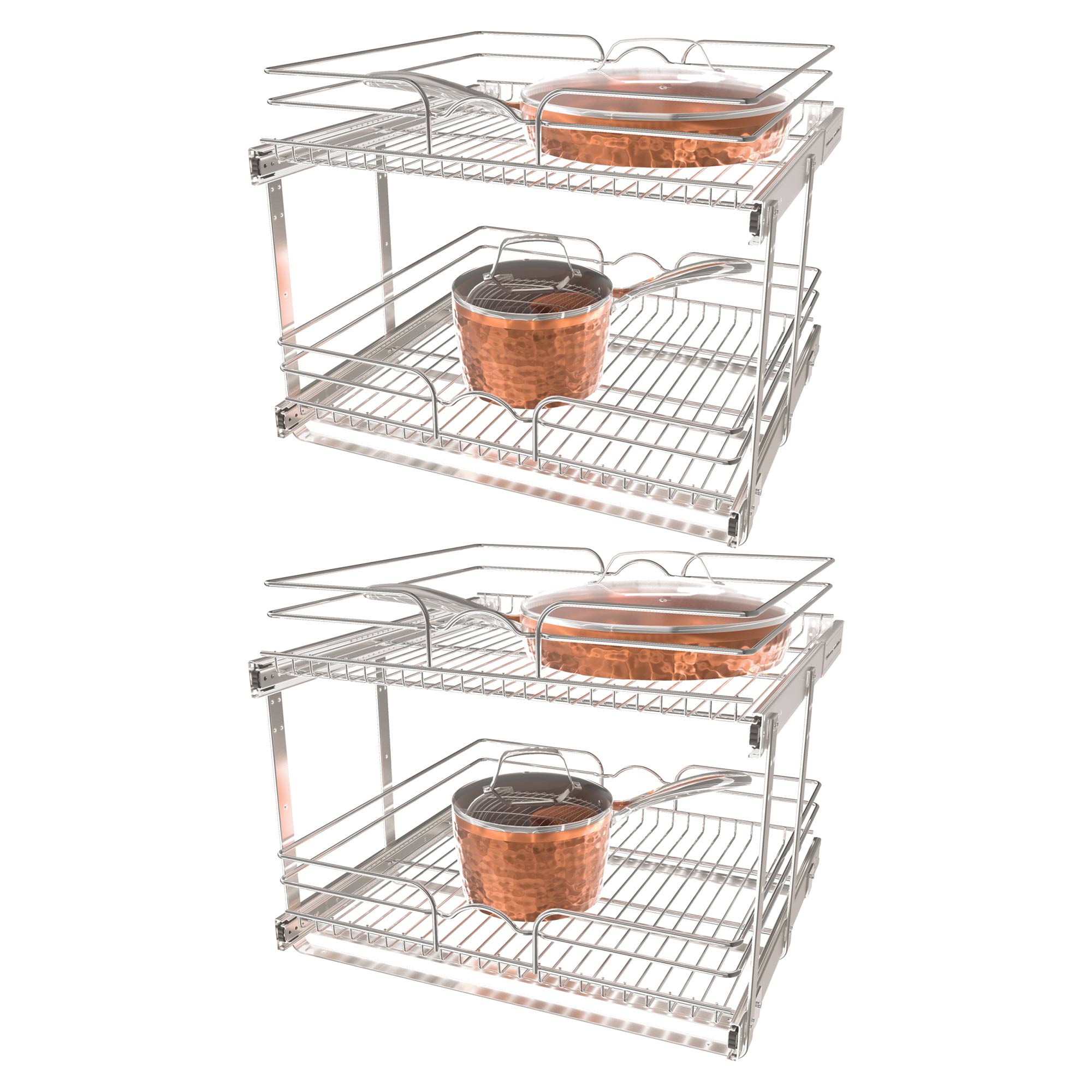 Rev-A-Shelf Cabinet Pull Out Shelf Organizer, 24 x 22 In, 5WB2-2422CR-1 (2 Pack)