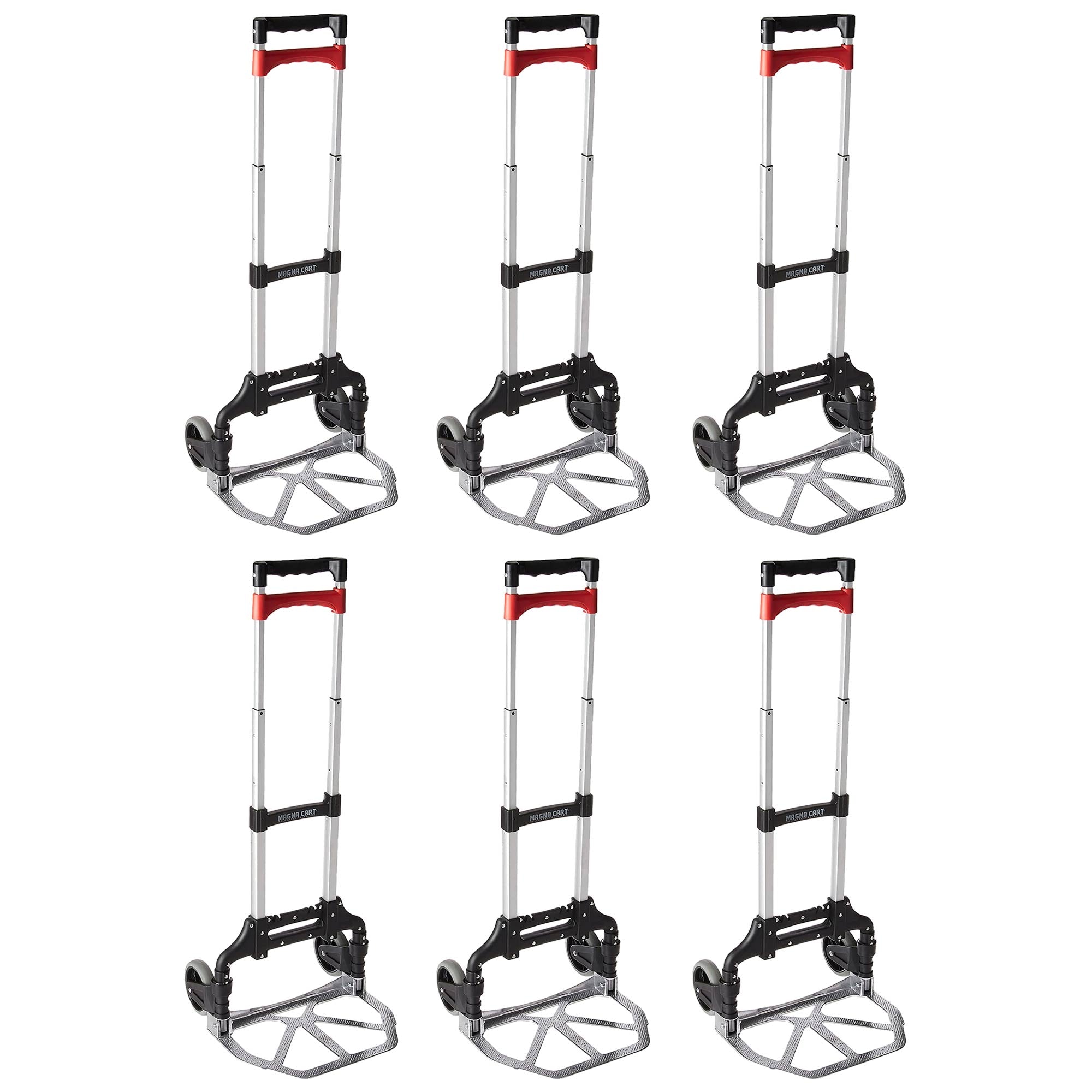 Magna Cart Personal MCX Folding Aluminum Hand Truck, 150lb Capacity, (6 Pack) - VMInnovations