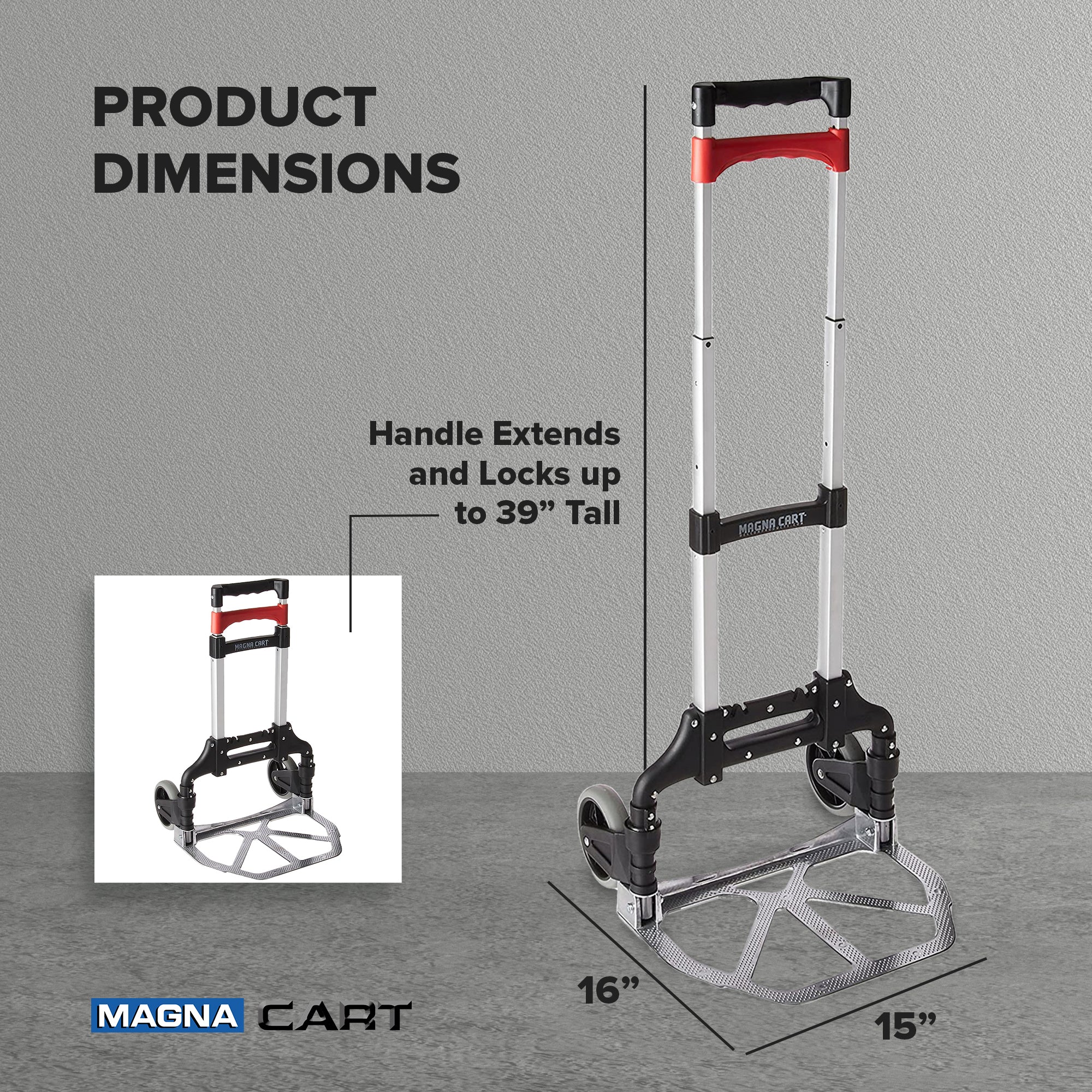 Magna Cart Personal MCX Folding Aluminum Hand Truck, 150lb Capacity, (6 Pack) - VMInnovations