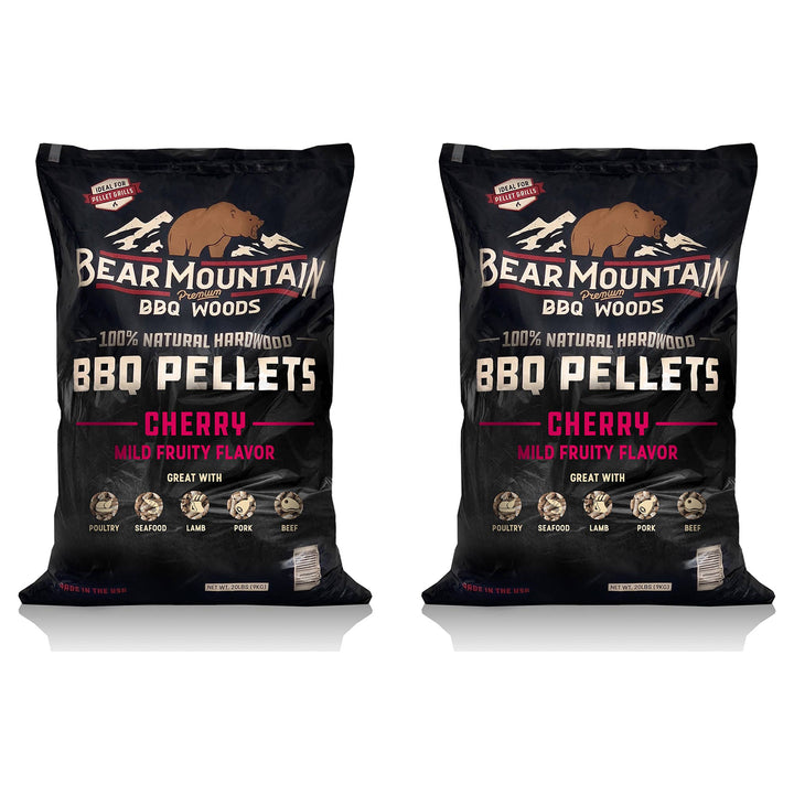Bear Mountain BBQ All Natural Hardwood Cherry Smoker Pellets, 40 Pounds (2 Pack) - VMInnovations