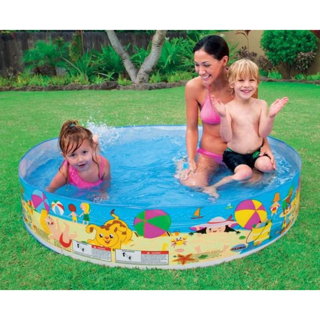 Intex Beach Days Snapset Instant Round Kids Childrens Swimming Pool (6 Pack) - VMInnovations