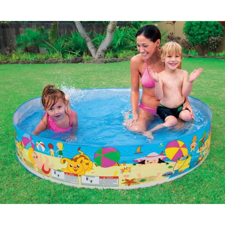 Intex Beach Days Snapset Instant Round Kids Childrens Swimming Pool (6 Pack) - VMInnovations