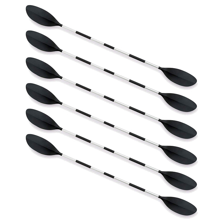 Intex 86" Lightweight Aluminum Double Oar Inflatable Kayak Paddle, Black, 6 Pack - VMInnovations