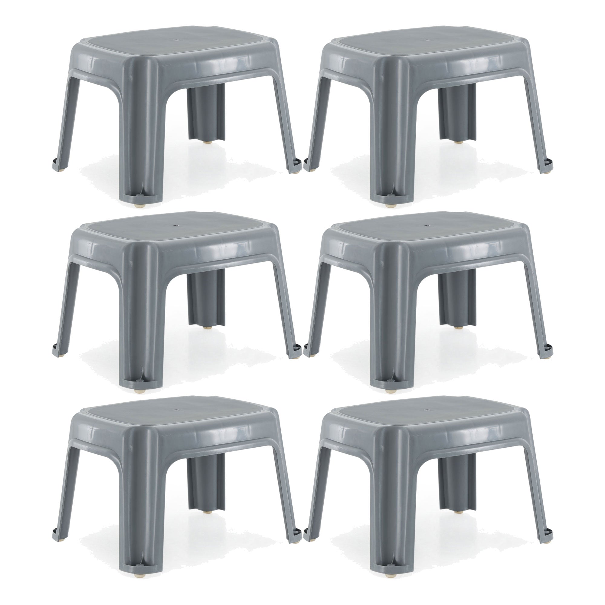 Gracious Living 9.5 Inches Plastic 1 Step Portable Home & Kitchen Stool (6 Pack) - VMInnovations