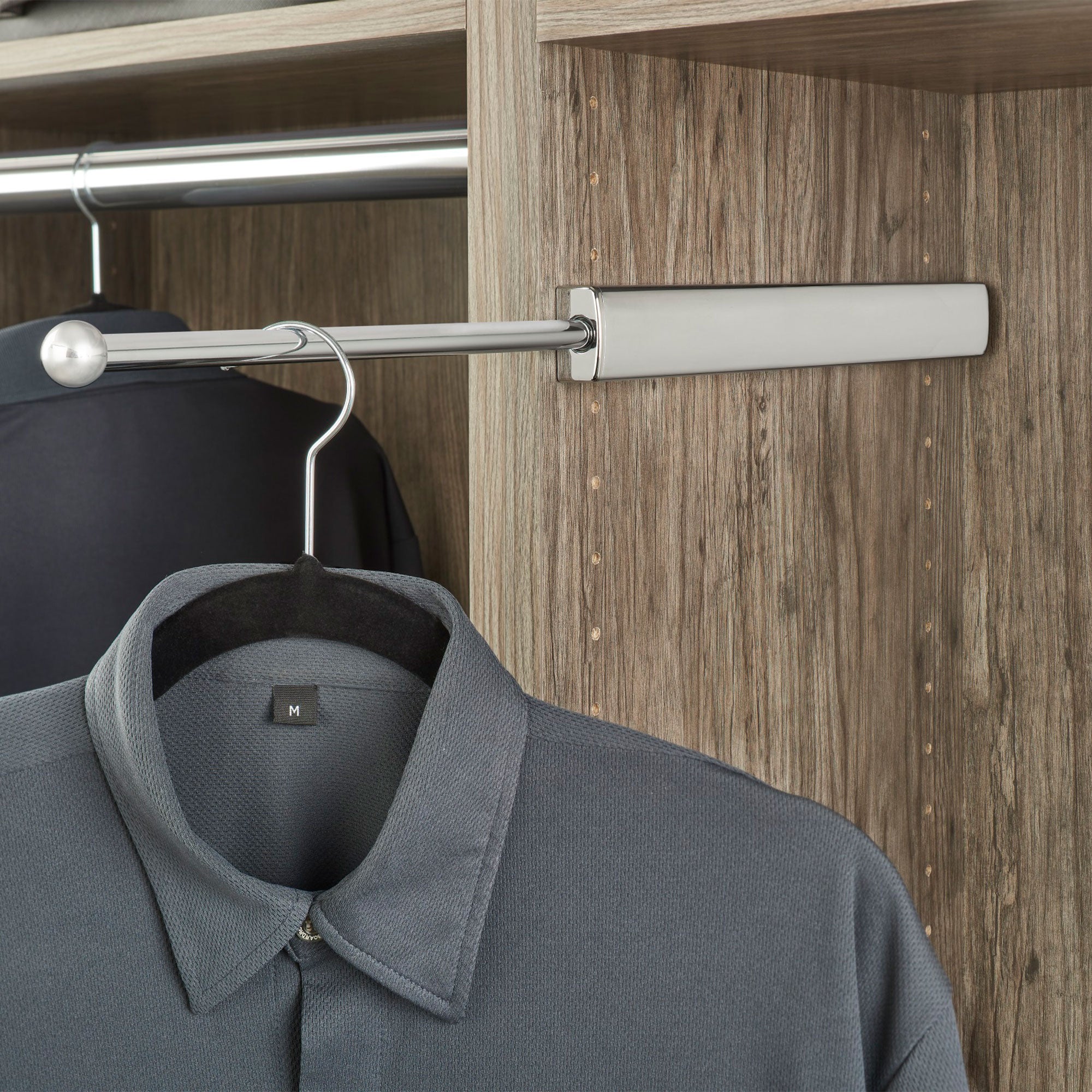 Rev-A-Shelf 14" Telescoping Closet Hanging Valet Rod, CVLSL-14-CR-1 (2 Pack) - VMInnovations