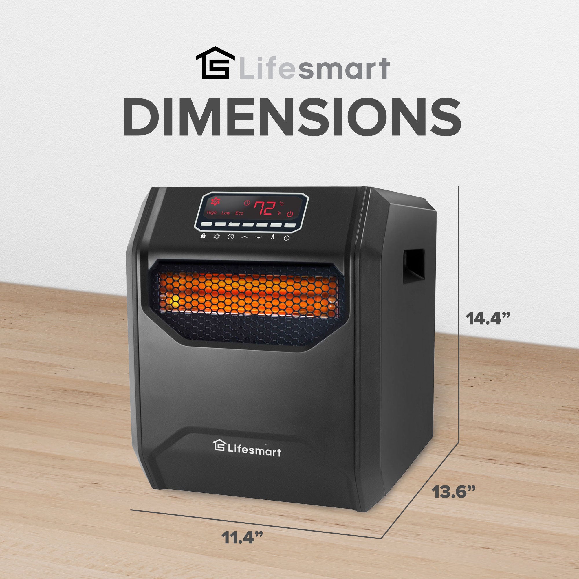 LifeSmart LifePro 1500W 6 Element Infrared Space Heater with Remote (2 Pack) - VMInnovations
