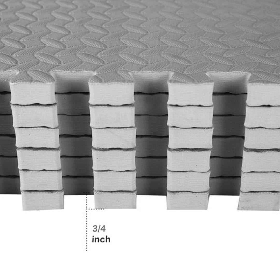 BalanceFrom Fitness Foam Interlocking Exercise Floor Mat, 96 SqFt, Gray (2 Pack) - VMInnovations