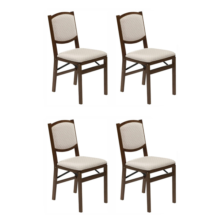 Stakmore Contemporary Upholstered Back Fruitwood Folding Dining Chair (4 Pack) - VMInnovations
