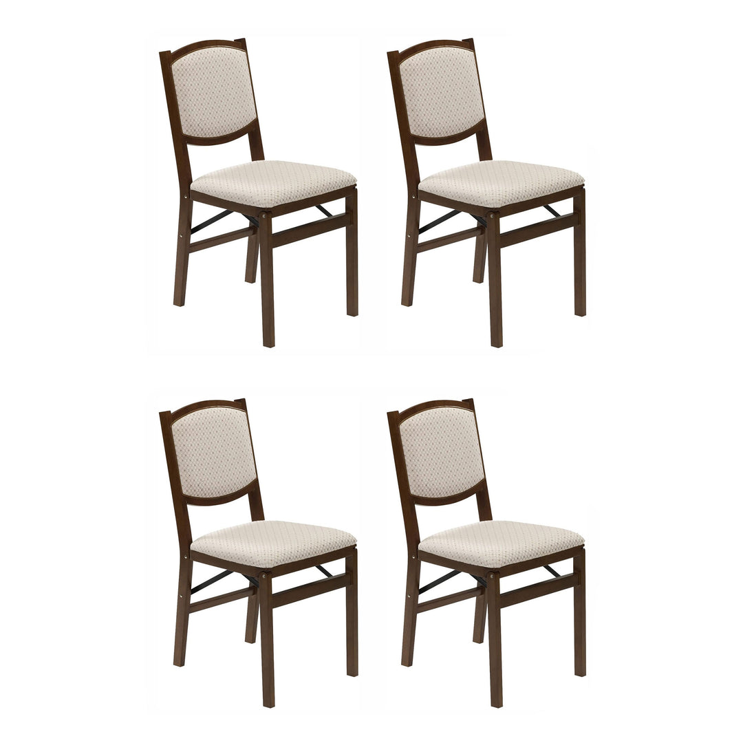 Stakmore Contemporary Upholstered Back Fruitwood Folding Dining Chair (4 Pack) - VMInnovations