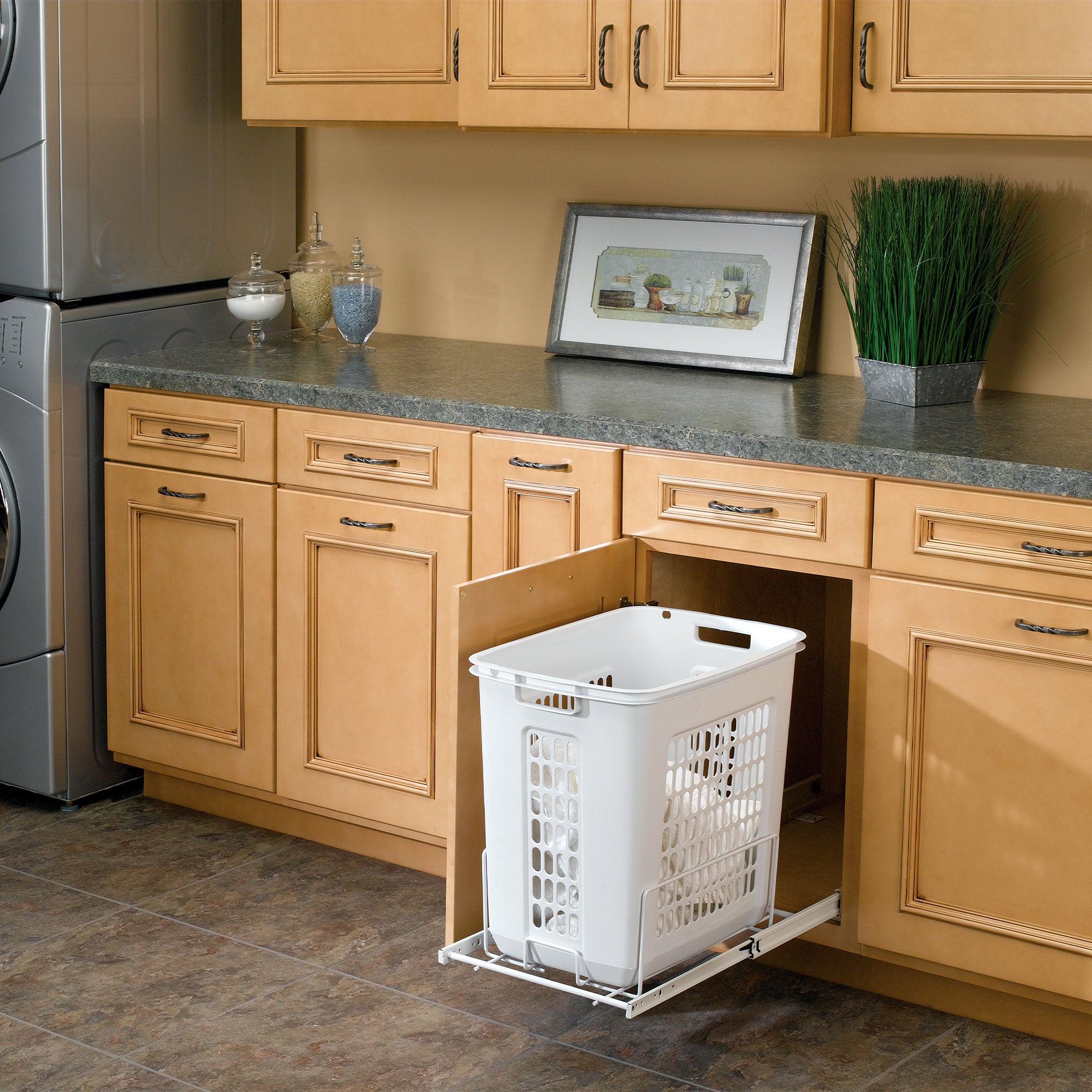 Rev-A-Shelf 20 Inch Pull Out Large Clothes Hamper, White, HPRV-1520 S (2 Pack)