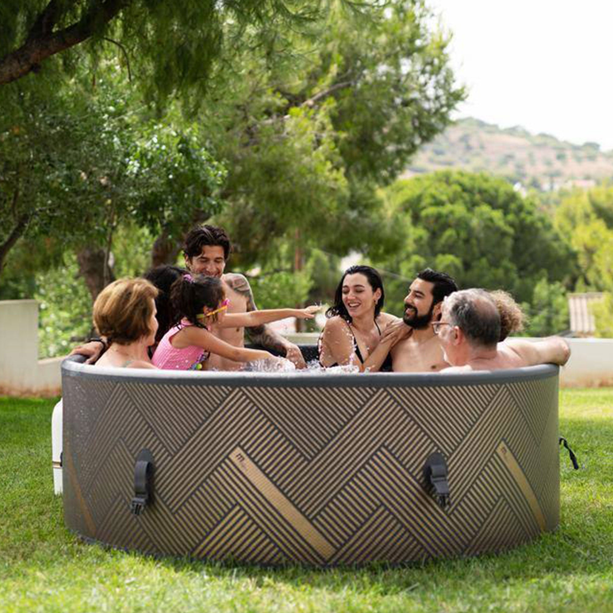 MSpa Mono 138 Jets 930L 6 Person Bubble Hot Tub Spa, Gold (Open Box) - VMInnovations