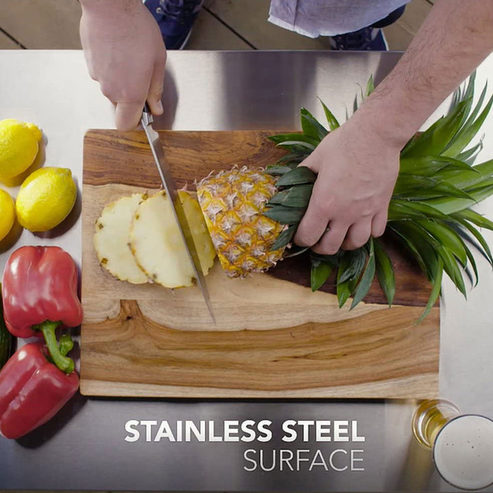 Keter Unity 40 Gallon Stainless Steel Top Storage Grilling Bar Cart (Set of 2) - VMInnovations