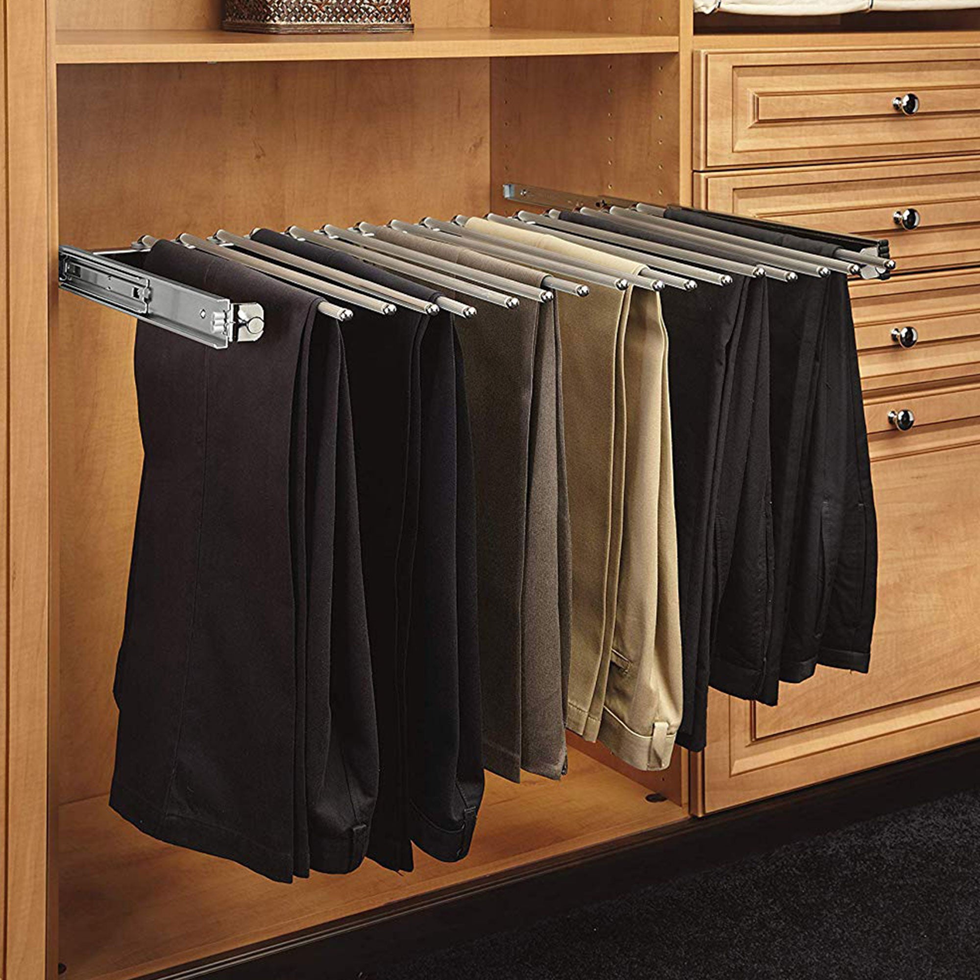 Rev-A-Shelf 30" Pull Out Wire Pant Rack for 16 Pairs, Chrome, PSC-3014CR, 2 Pack