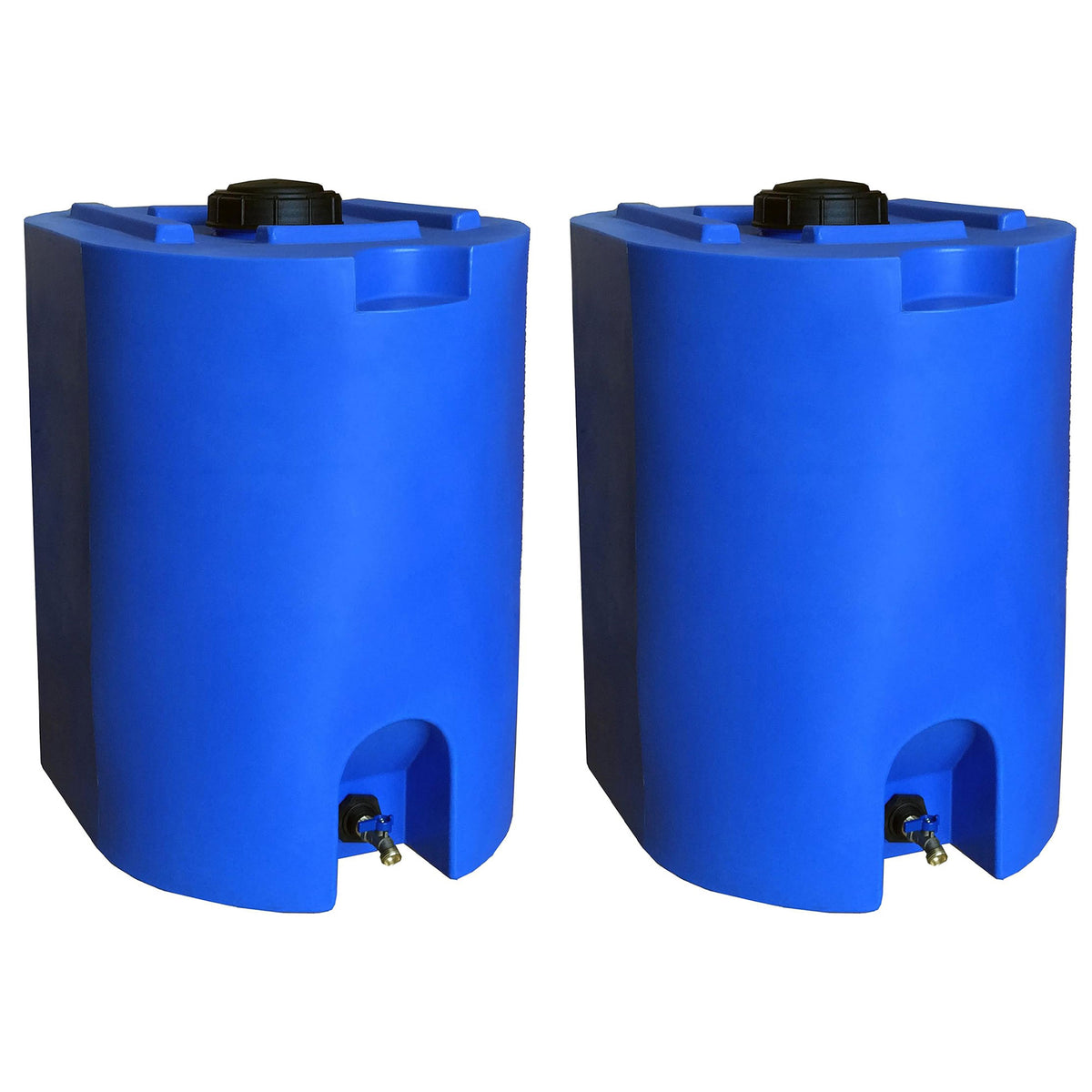WaterPrepared 55 Gal Stackable Design Utility Water Tank with Large Cap (2 Pack)