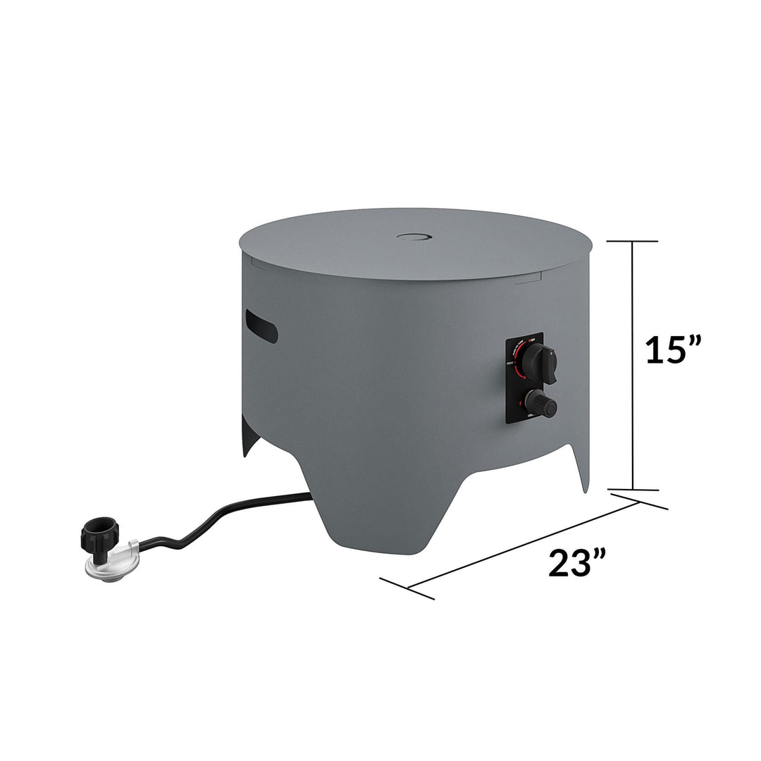 Cosmopolitan Astra Collection 23 Inch Fire Pit with Spark Ignition, Dark Gray - VMInnovations