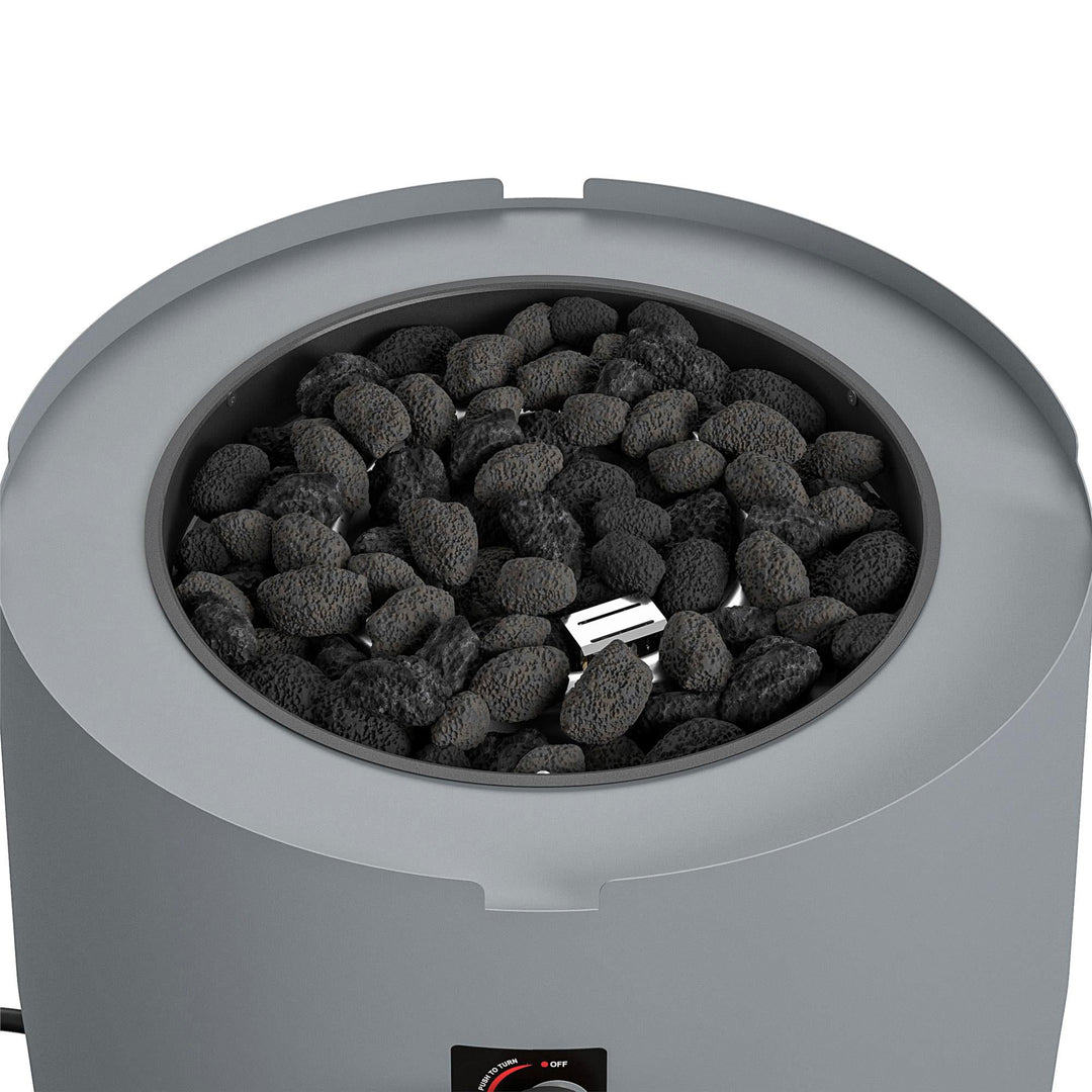 Cosmopolitan Astra Collection 23 Inch Fire Pit with Spark Ignition, Dark Gray - VMInnovations