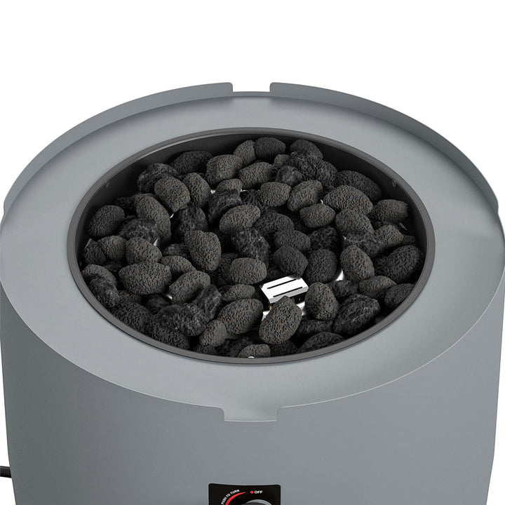 Cosmopolitan Astra Collection 23 Inch Fire Pit with Spark Ignition, Dark Gray - VMInnovations