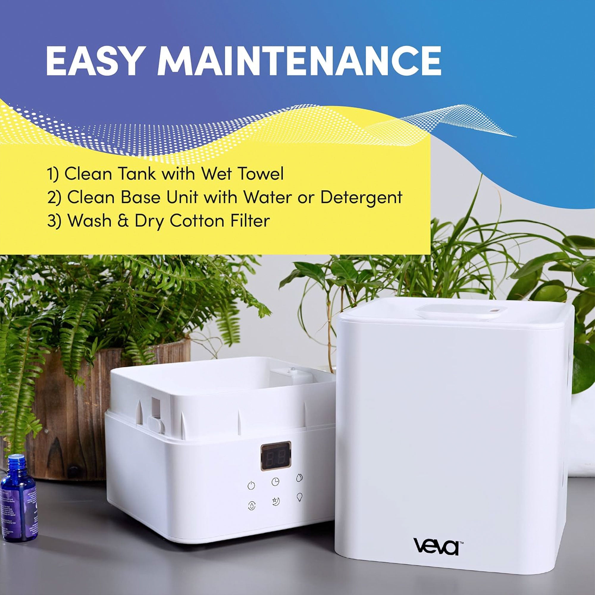 Veva Cool Mist Water Vaporizer Essential Oil Humidifiers for Bedroom Large Room - VMInnovations