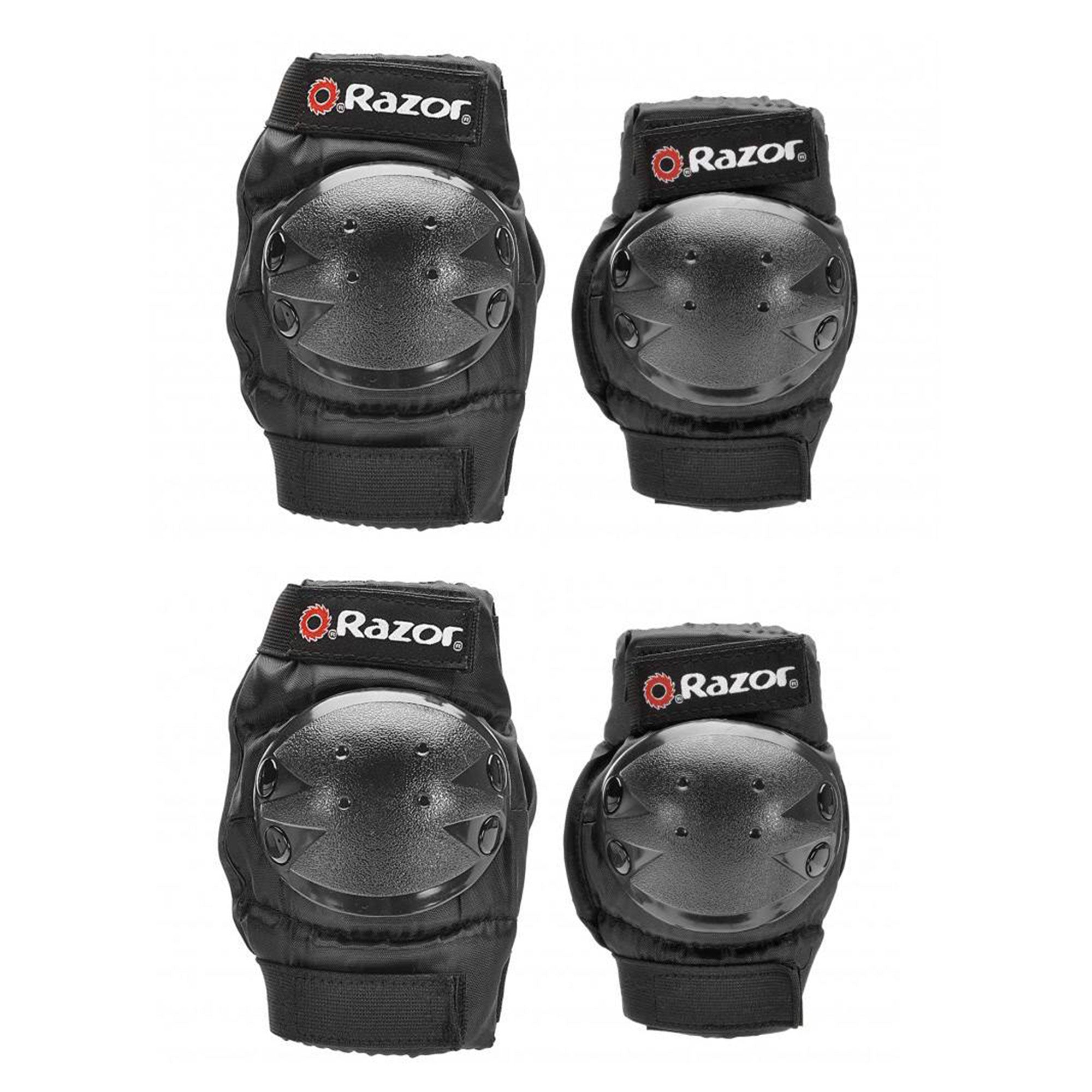 Razor Youth Multi-Sport Elbow & Knee Pad Safety Set - Black | 96771 (Open Box)