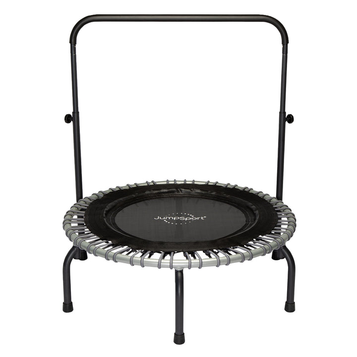 JumpSport 350 Series 39" Fitness Trampoline & Handle Bar Bundle, Adjustable Bungees, Stable No-Tip Arched Legs, & 60 Day Streaming Trial - VMInnovations
