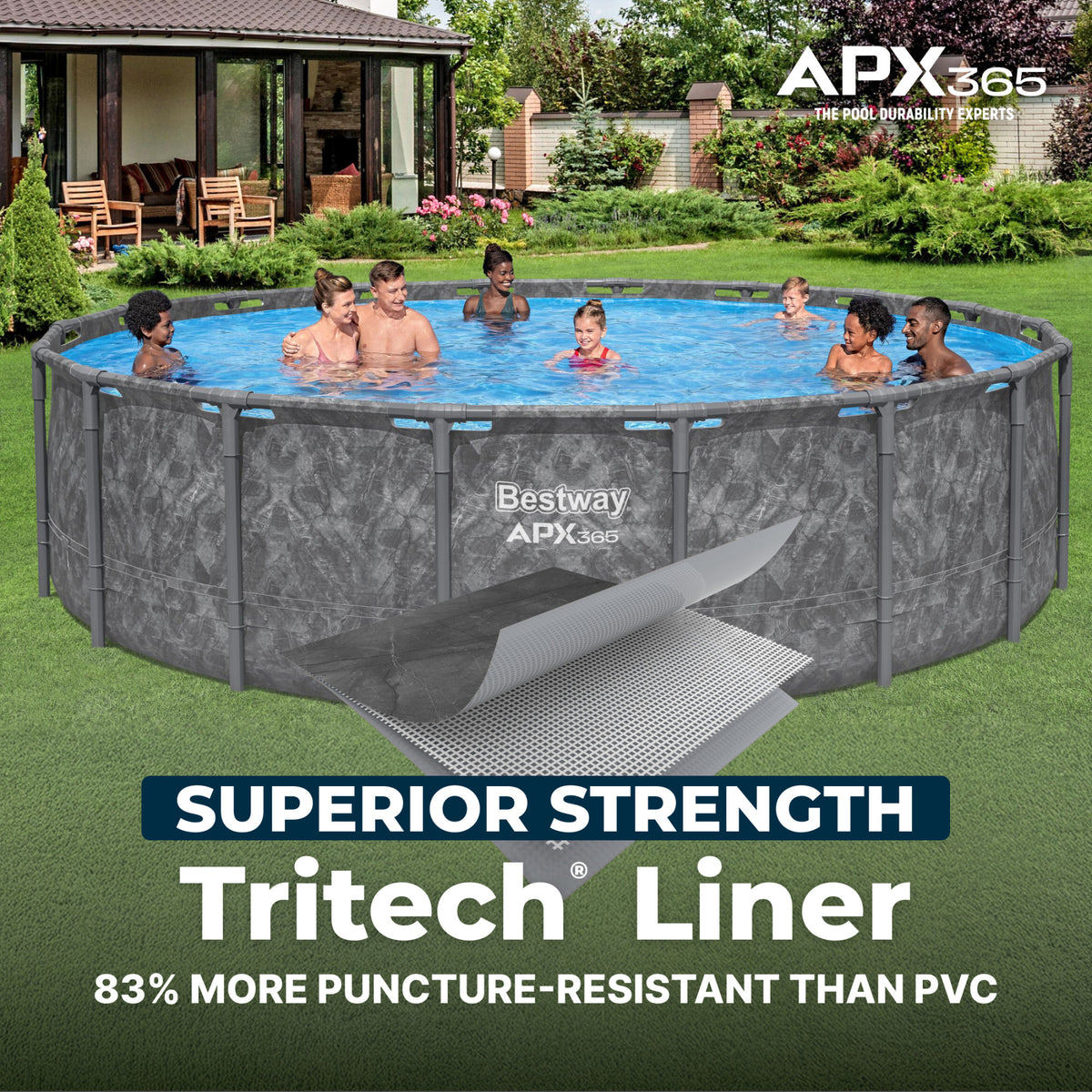 Bestway APX 365 18'x52" Round Above Ground Swimming Pool Set with Pump & Ladder - VMInnovations