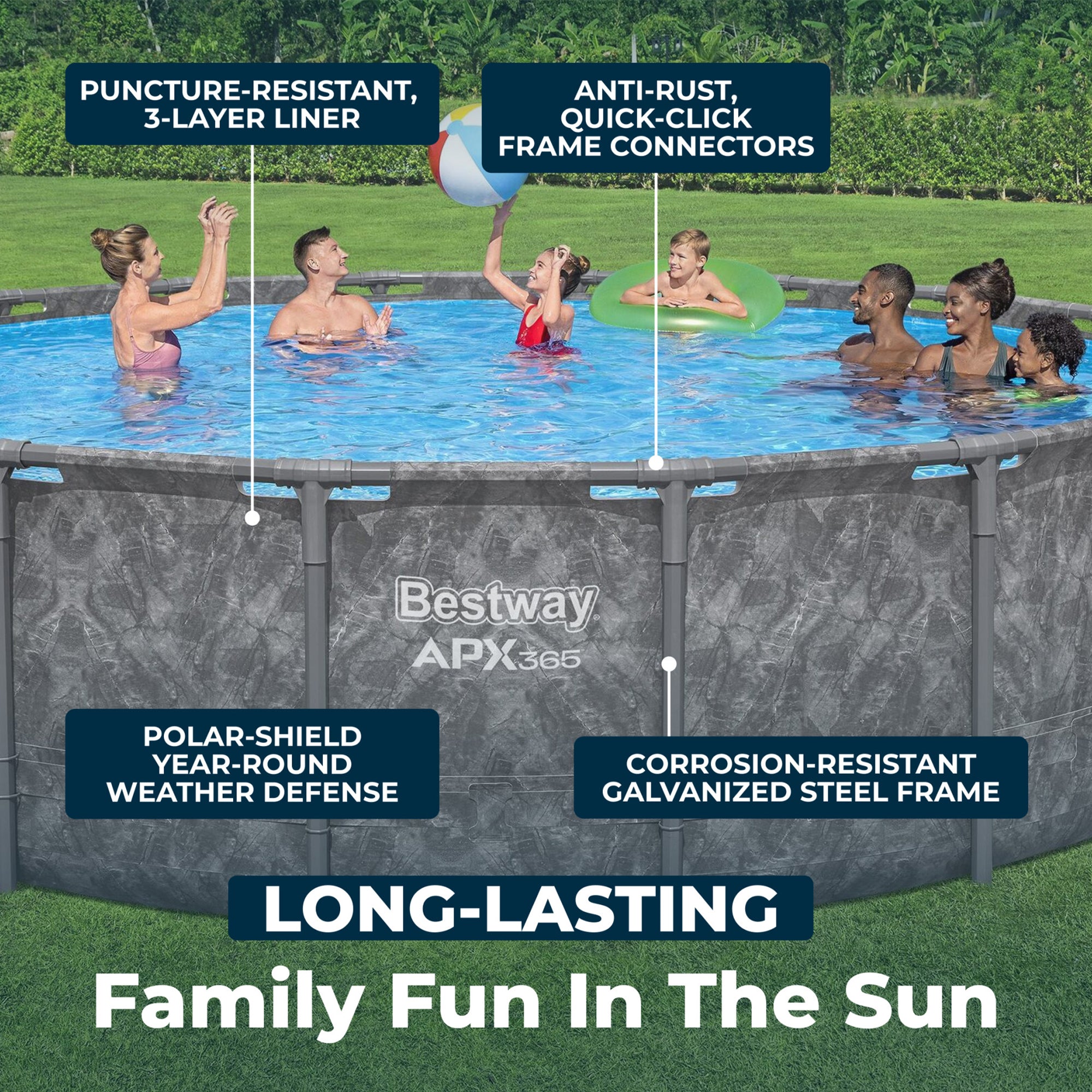 Bestway APX 365 18'x52" Round Above Ground Swimming Pool Set with Pump & Ladder