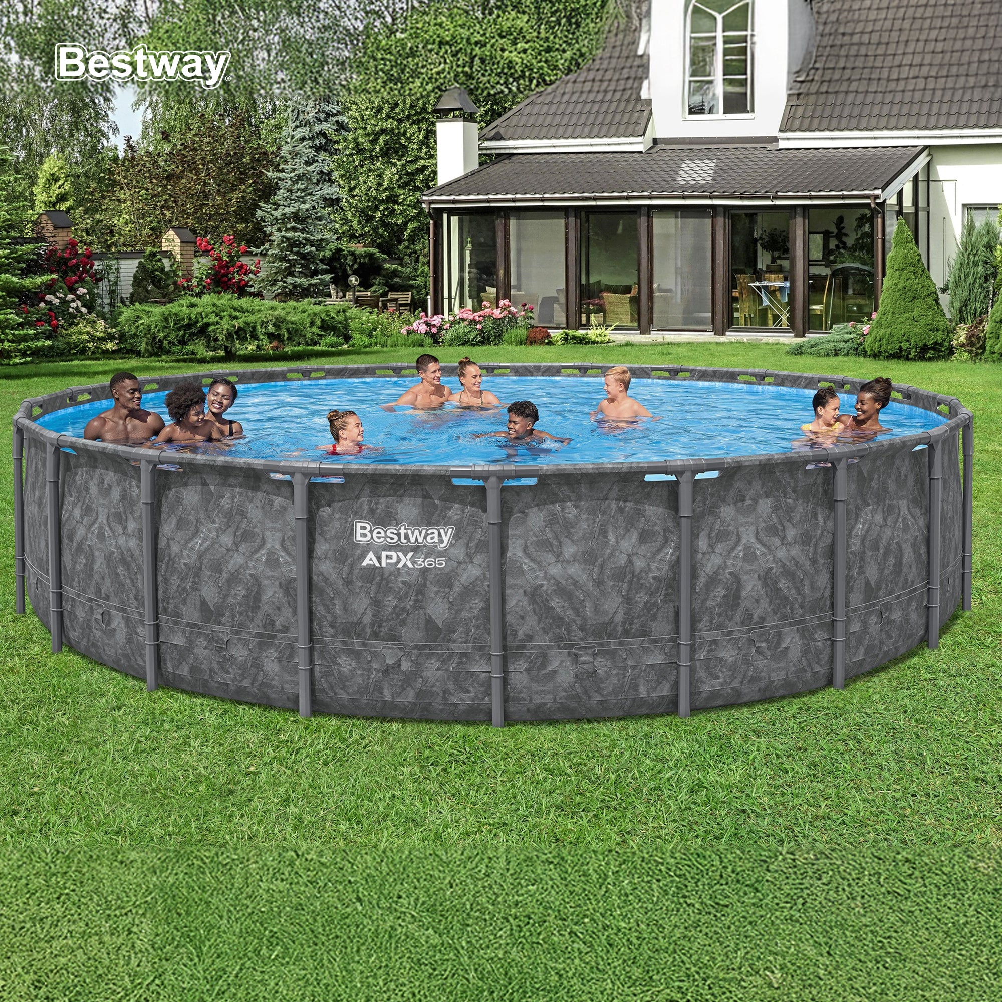 Bestway APX 365 22'x52" Round Above Ground Swimming Pool w/Pump & Ladder (Used) - VMInnovations