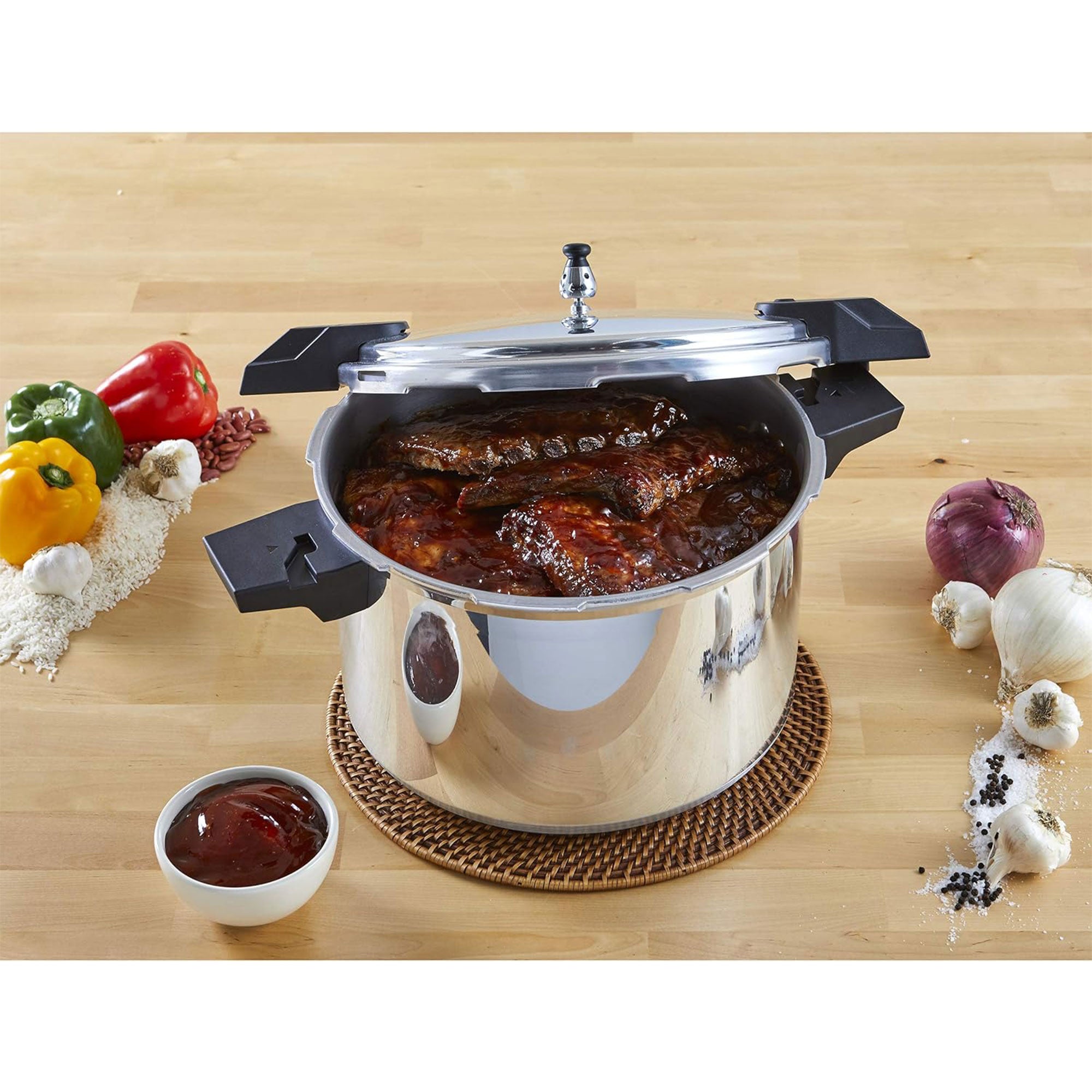 Mirro 16-Quart Aluminum Pressure Cooker and Canner Cookware, Silver (Open Box) - VMInnovations