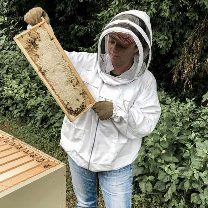 Harvest Lane Honey Beekeeping Jacket with Fencing Veil Headpiece, Large - VMInnovations