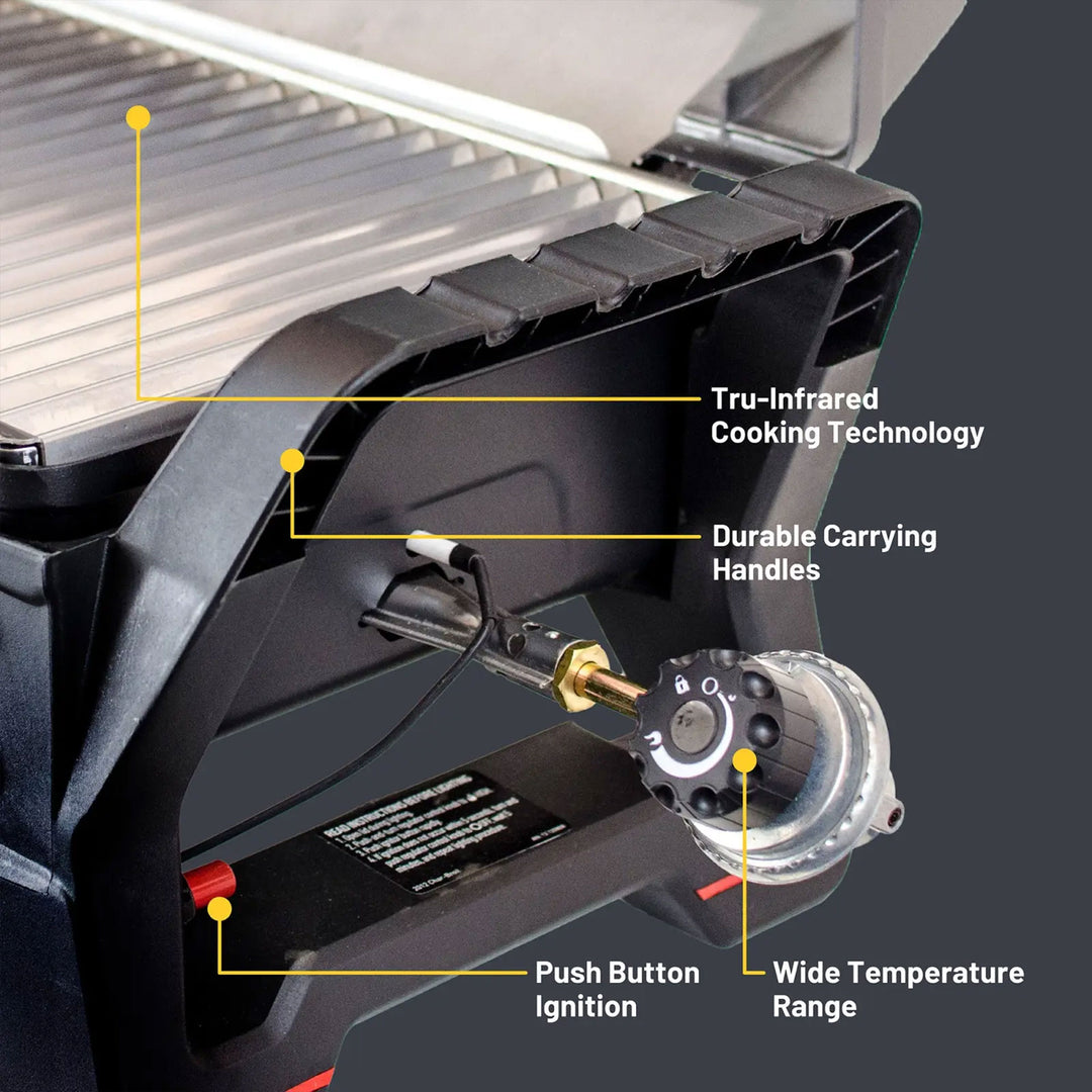 Char-Broil Grill2Go X200 Tabletop Gas Grill w/Tru-Infrared Cooking System, Black - VMInnovations