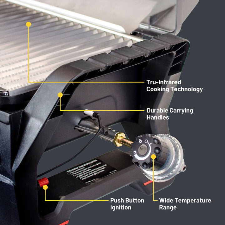 Char-Broil Grill2Go X200 Tabletop Gas Grill w/Tru-Infrared Cooking System, Black - VMInnovations