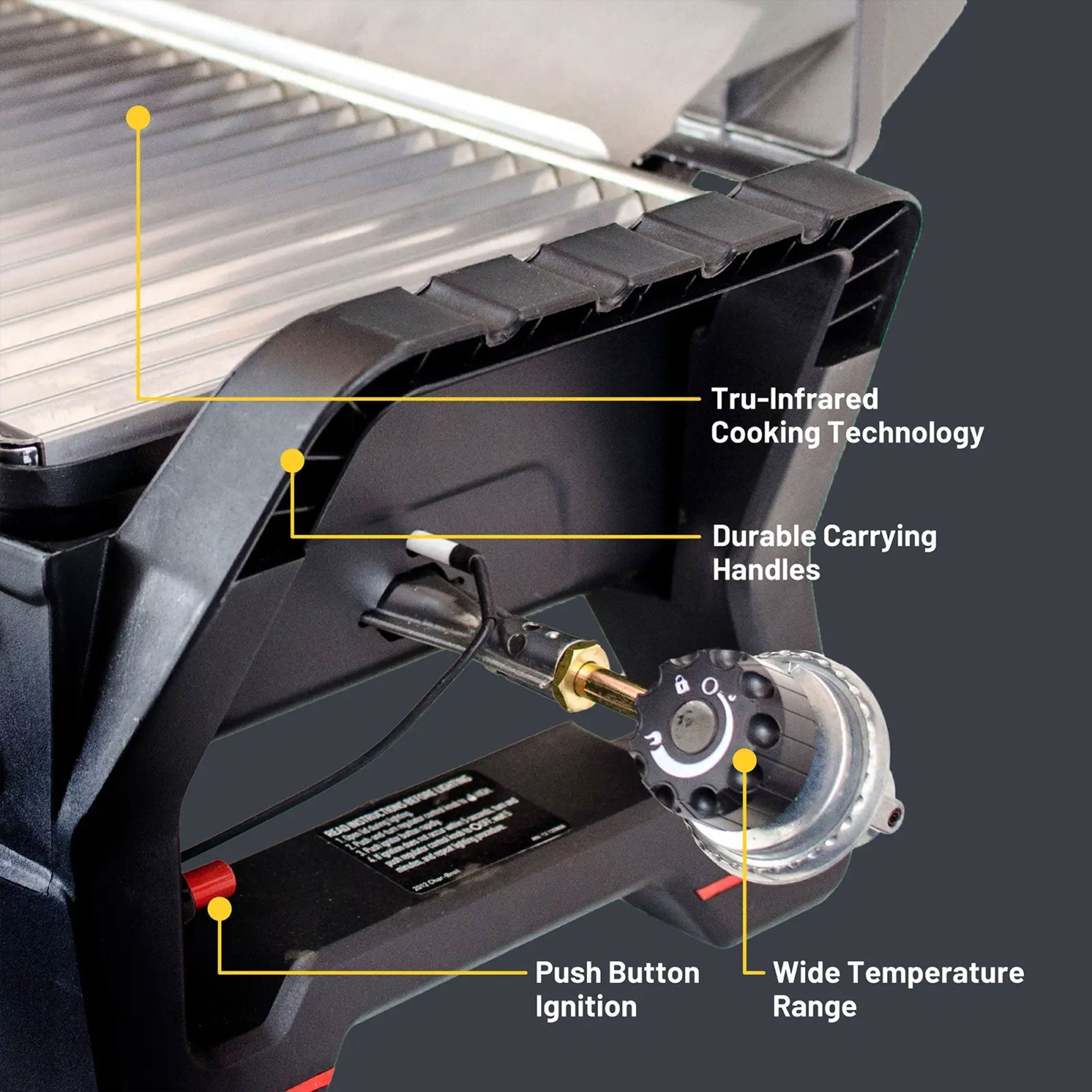 Char-Broil Grill2Go X200 Tabletop Gas Grill w/Tru-Infrared Cooking System, Black - VMInnovations