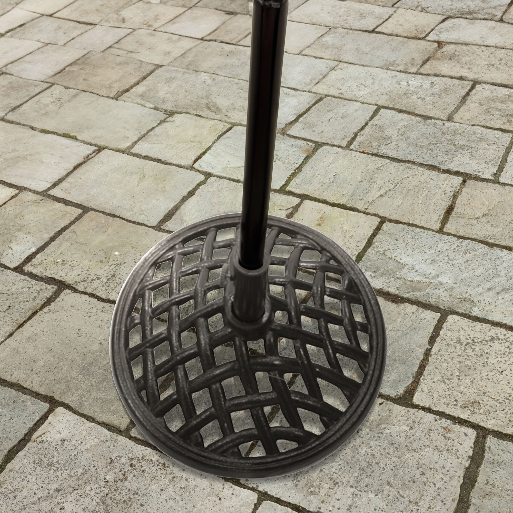 Four Seasons Courtyard Canmore 19" Cast Iron Patio Umbrella Base,Black(Open Box) - VMInnovations