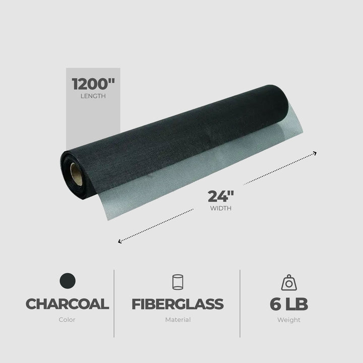 Saint-Gobain Adfors Fiberglass Window Screen for Home Improvement, Charcoal - VMInnovations