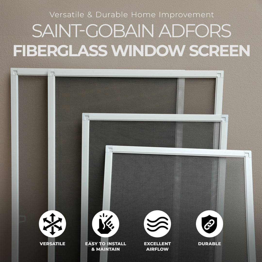 Saint-Gobain Adfors Fiberglass Window Screen for Home Improvement, Charcoal - VMInnovations