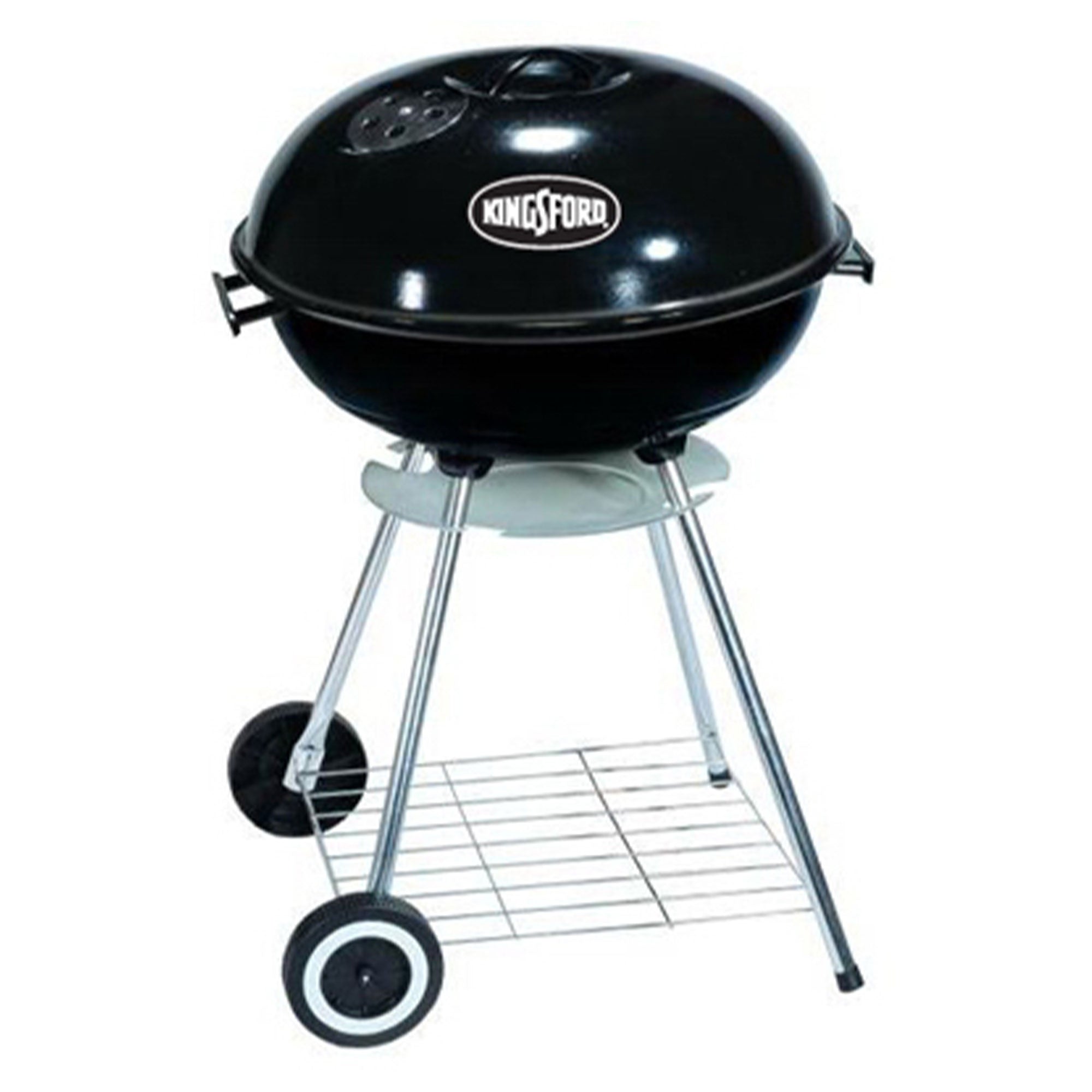 Mr Bar-B-Q Charcoal Kettle Grill 17 Inch Round Porcelain Coated Fire Bowl, Black - VMInnovations