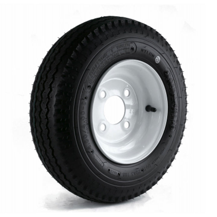 Kenda Loadstar 480/400-8 LRB Utility Trailer Tire and 4-Hole Custom Spoke Wheel