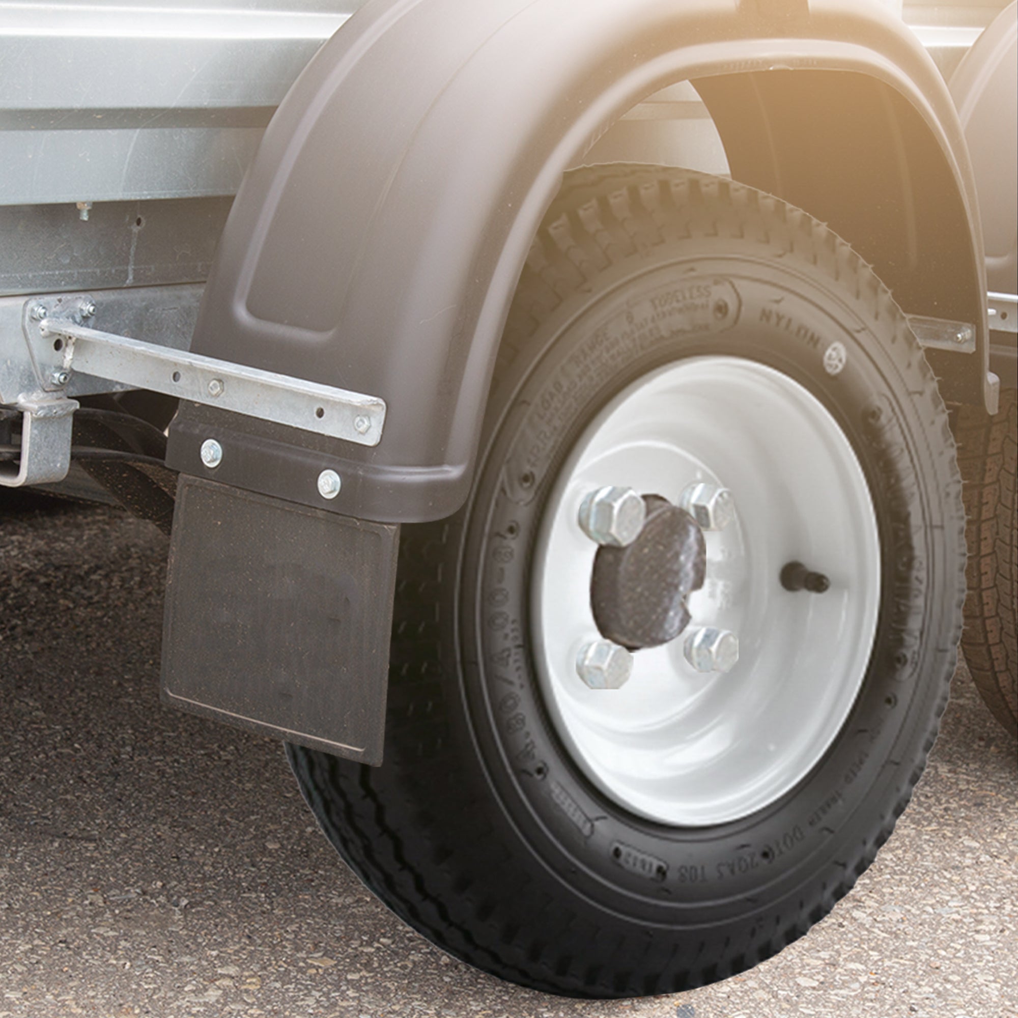 Kenda Loadstar 480/400-8 LRB Utility Trailer Tire and 4-Hole Custom Spoke Wheel - VMInnovations
