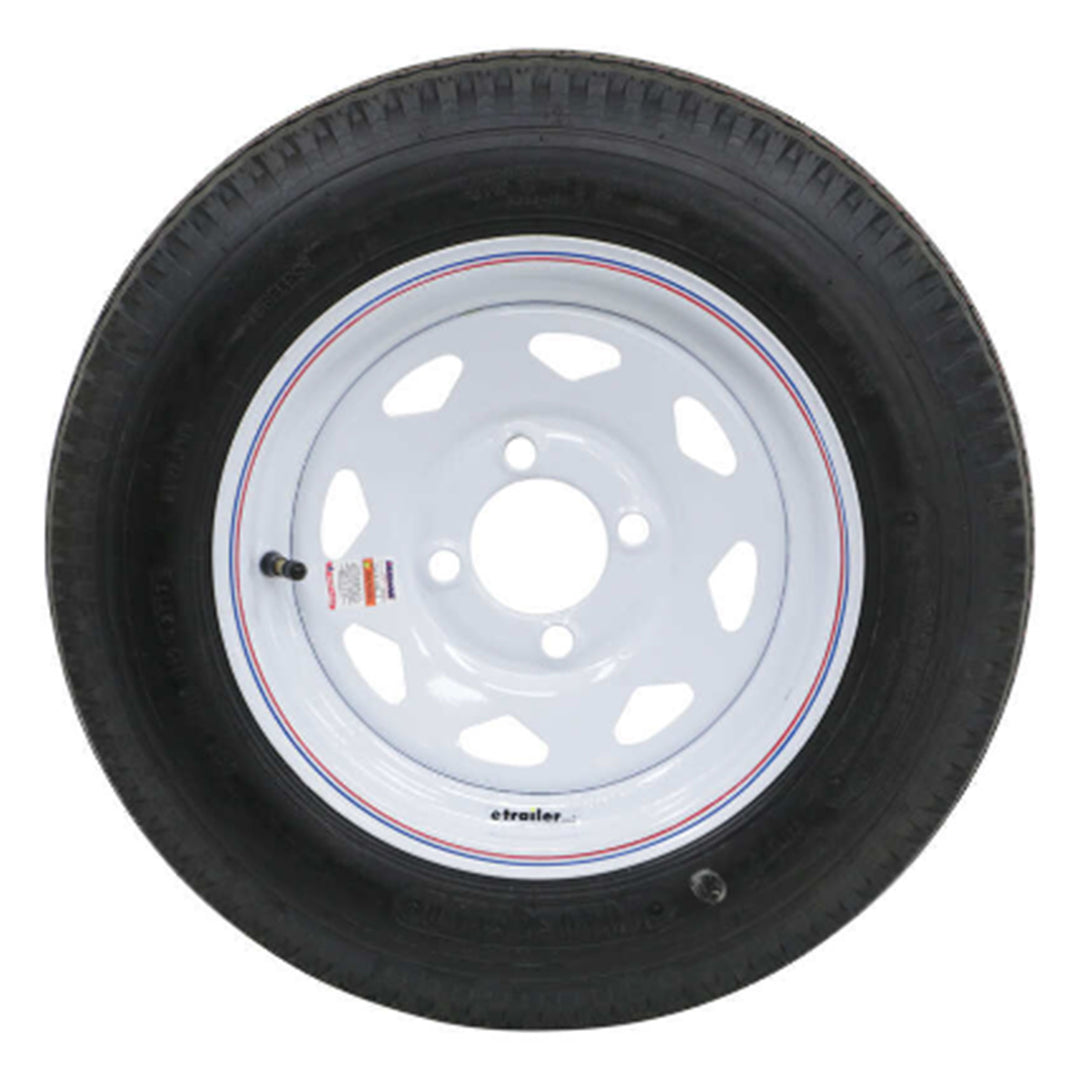 Kenda Loadstar 480-12 LRC Utility Trailer Tire and 4-Hole Custom Spoke Wheel - VMInnovations