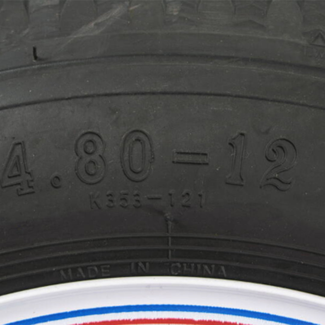 Kenda Loadstar 480-12 LRC Utility Trailer Tire and 4-Hole Custom Spoke Wheel - VMInnovations
