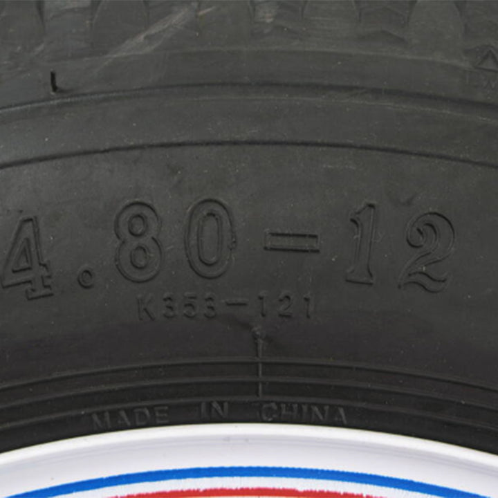 Kenda Loadstar 480-12 LRC Utility Trailer Tire and 4-Hole Custom Spoke Wheel - VMInnovations
