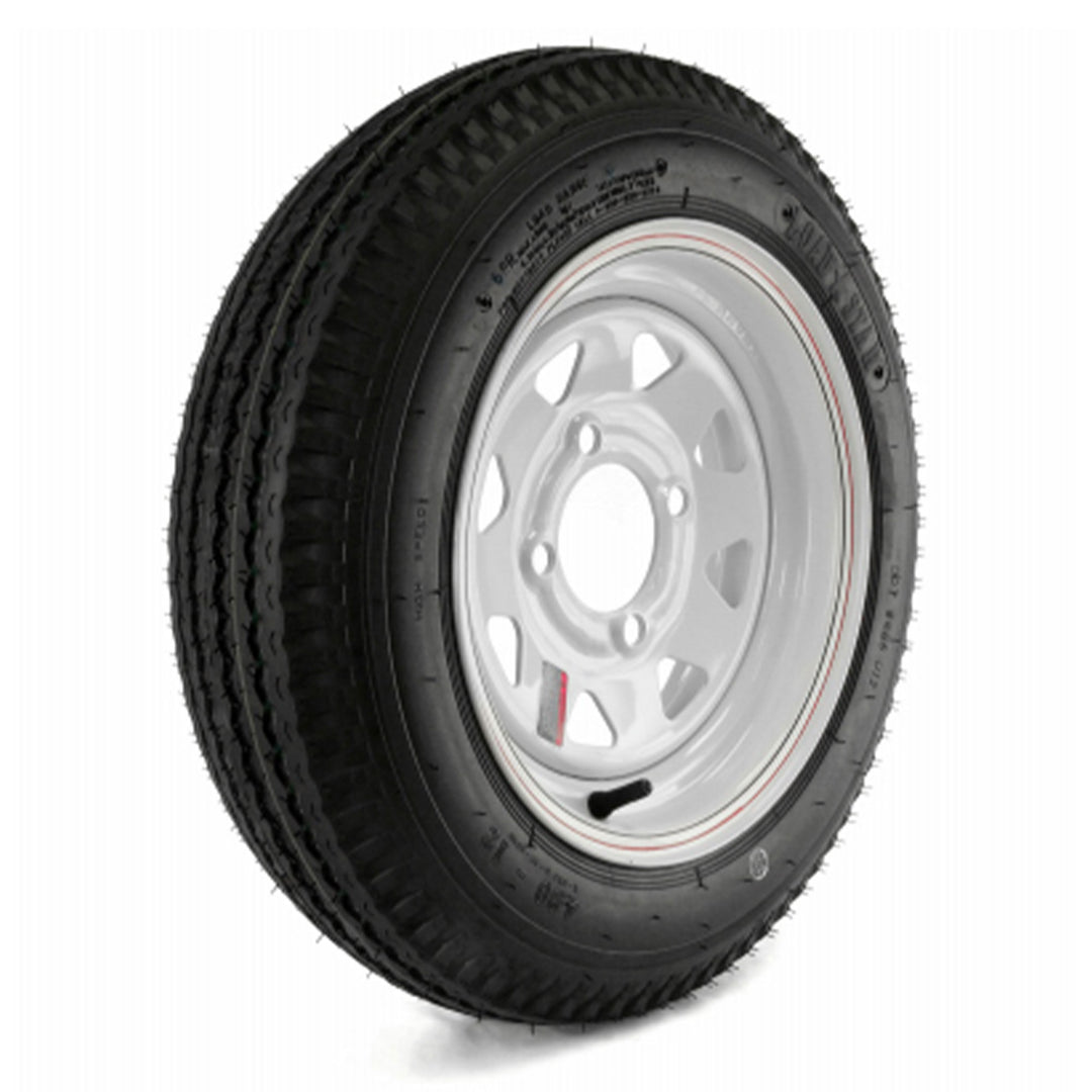 Kenda Loadstar 480-12 LRC Utility Trailer Tire and 4-Hole Custom Spoke Wheel - VMInnovations